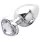 Sunfo - metalen anale plug met hartvormige steen (zilver-wit)
