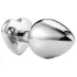 Sunfo - metalen anale plug met hartvormige steen (zilver-wit)