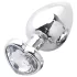 Sunfo - metalen anale plug met hartvormige steen (zilver-wit)