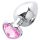 Sunfo - metalen anaalplug met hartvormige steen (zilver-roze)