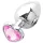 Sunfo - metalen buttplug met hartvormige steen - zilver roze