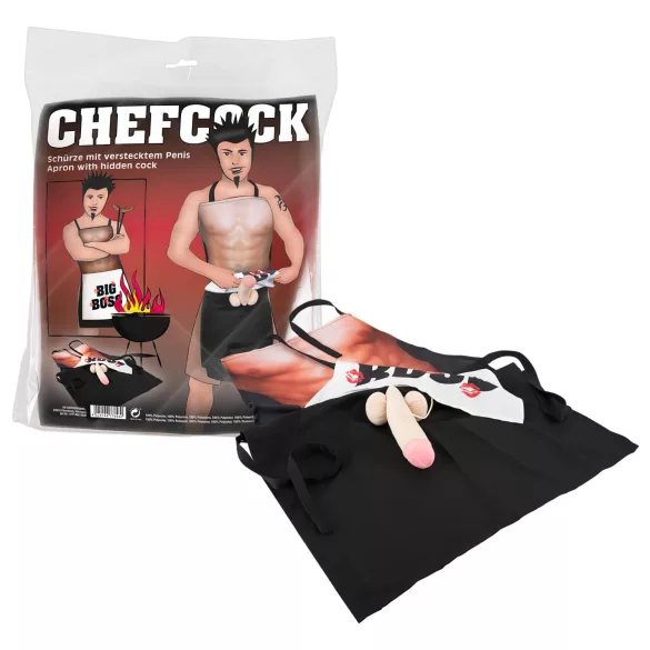 CHEFCOCK - schort - grappig mannenlichaam - uniseks