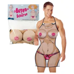 Erotisch cadeau keukenschort (met pluchen borsten)