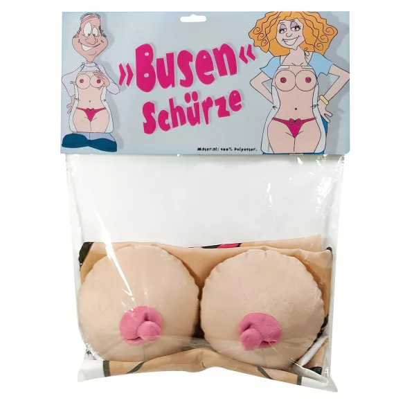 Erotisch cadeau keukenschort (met pluchen borsten)