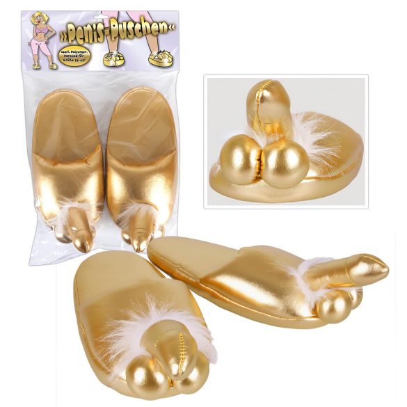 Gouden Slippertjes met Speels Ontwerp