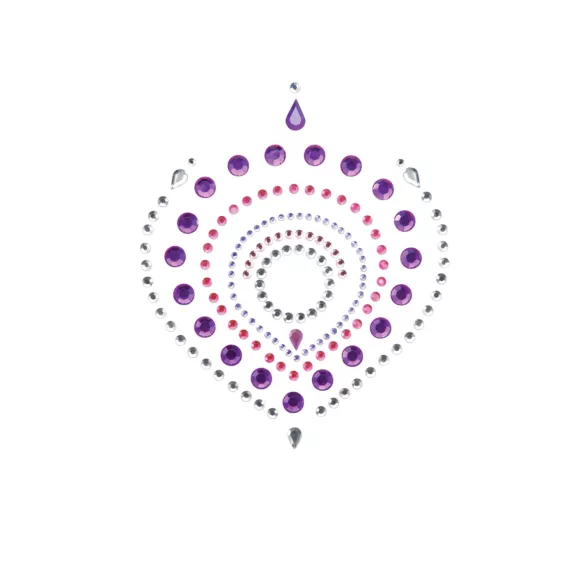 Set intieme sieraden met glinsterende diamanten - 3-delig (roze-paars)