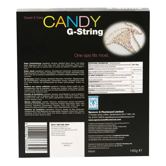 Suiker - eetbare string tanga voor dames - kleurrijk