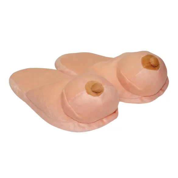 Pluche pantoffels naturel - borstvormig (maat 42-44)