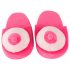 Pluche pantoffels roze - borstvormig