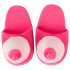 Pluche pantoffels roze - borstvormig