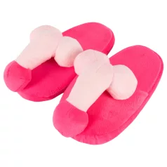 Pluche penis pantoffels - roze