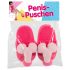 Pluche pantoffel roze - in de vorm van een penis