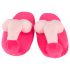 Pluche pantoffel roze - in de vorm van een penis