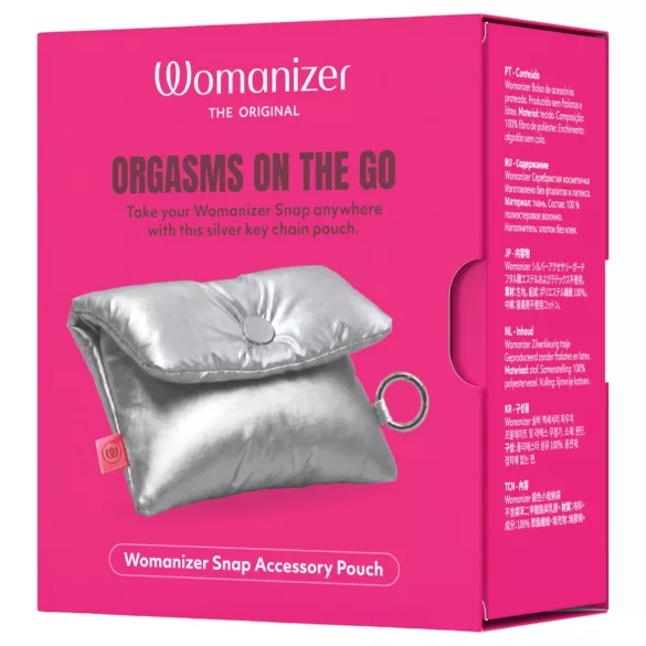 Womanizer Snap - opbergtasje met sleutelhanger (zilver)