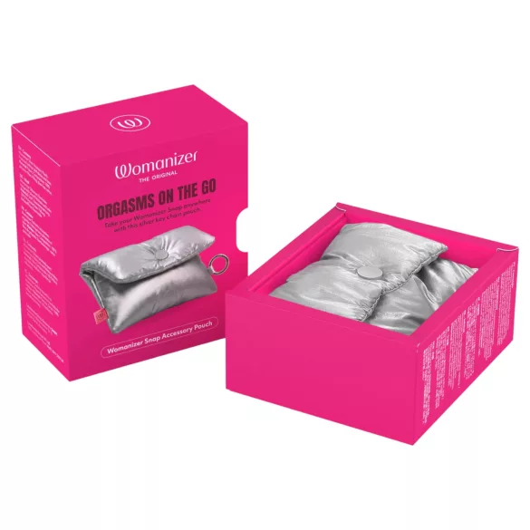Womanizer Snap - opbergtasje met sleutelhanger (zilver)