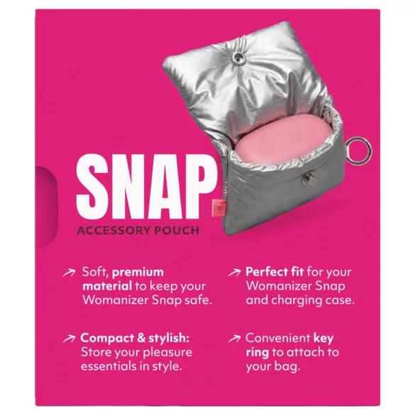 Womanizer Snap - opbergtasje met sleutelhanger (zilver)