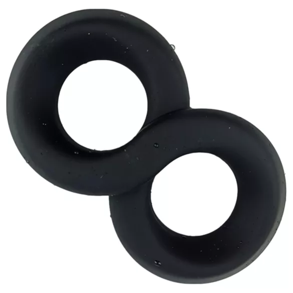 Pulselock Taur - dubbele penis- en ballenring (zwart) - 20 mm