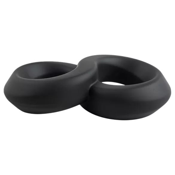 Pulselock Taur - dubbele penis- en ballenring (zwart) - 20 mm