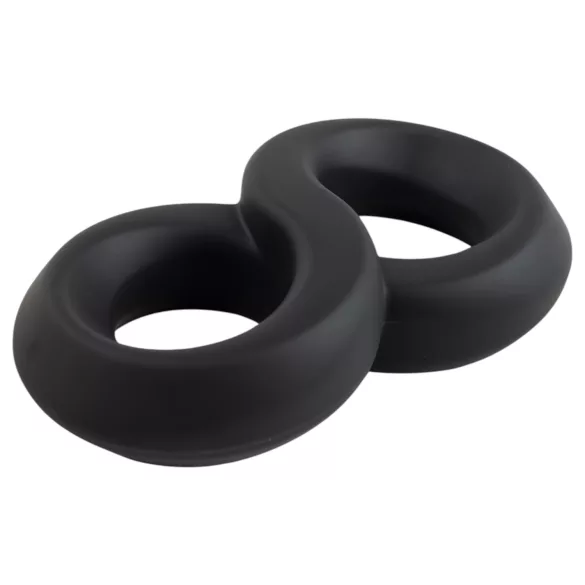 Pulselock Taur - dubbele penis- en ballenring (zwart) - 20 mm