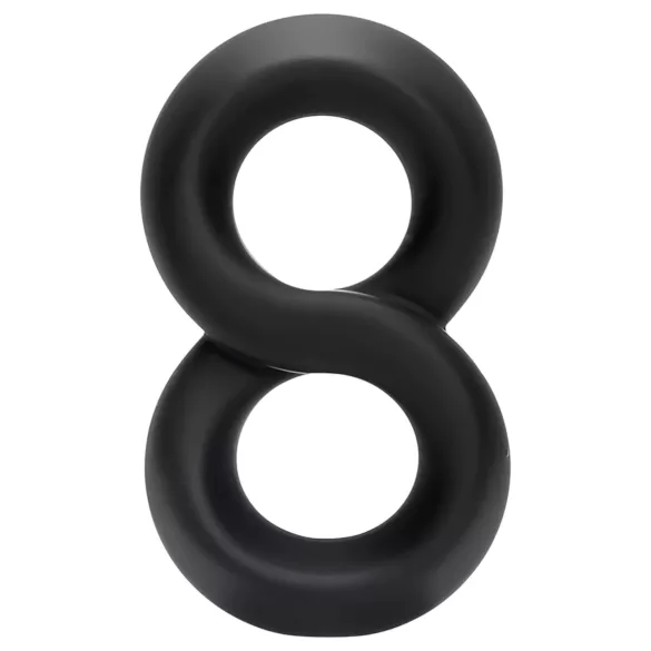 Pulselock Taur - dubbele penis- en ballenring (zwart) - 20 mm
