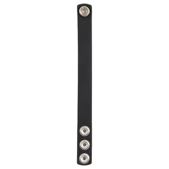 Pulselock Forge - verstelbare siliconen penisring met drukknoop (zwart) - 200 mm