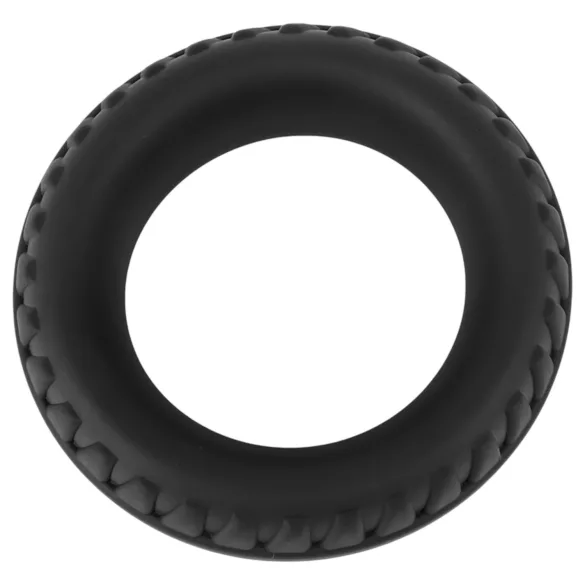 Pulselock Forge - siliconen penisring met bandenprofiel (zwart) - 35 mm