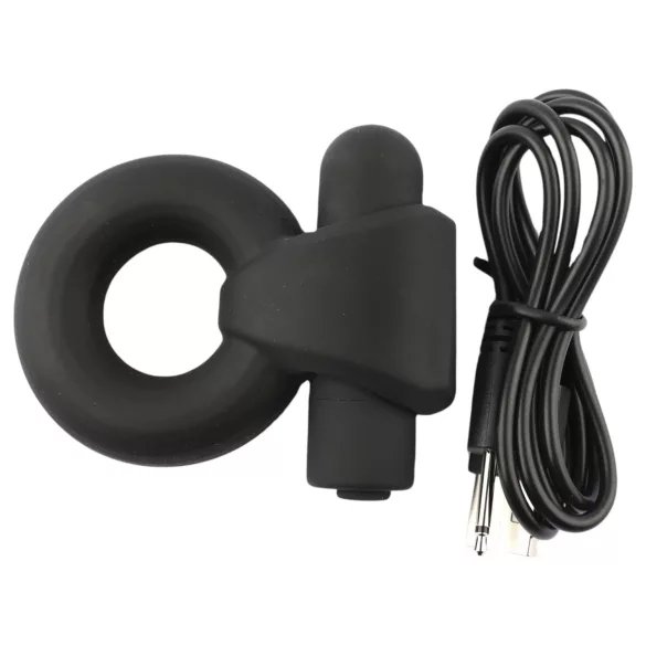 Pulselock Vantr - oplaadbare vibrerende penis- en teeltring (zwart) - 25 mm