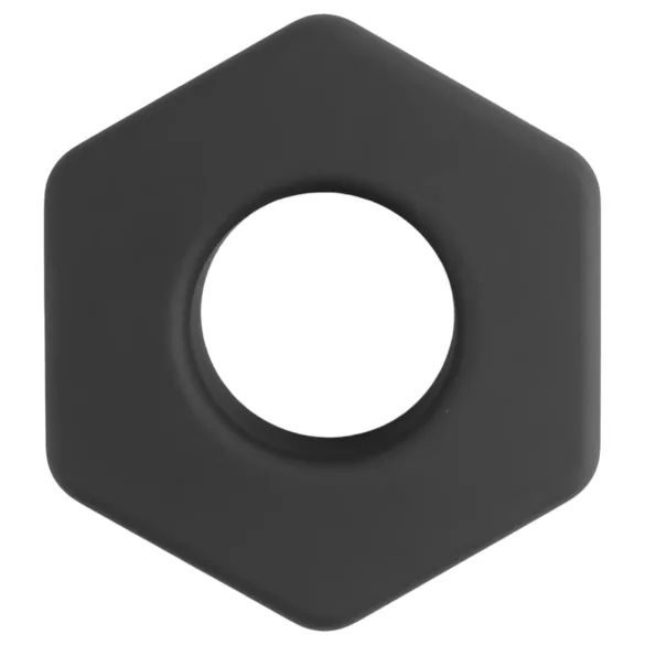 Pulselock Forge - siliconen penisring in de vorm van een moer (zwart) - 22 mm