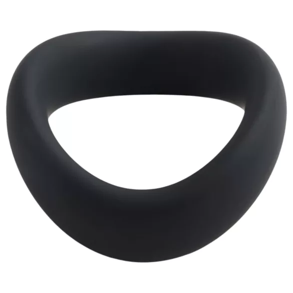 Pulselock Cocktura - gedraaide siliconen penisring (zwart) - 47,5 mm