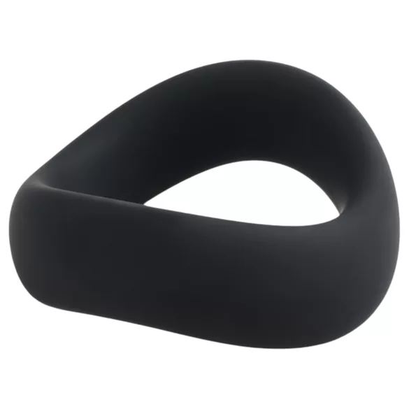 Pulselock Cocktura - gedraaide siliconen penisring (zwart) - 47,5 mm