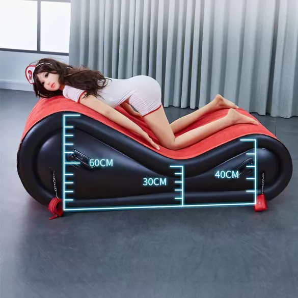 Desirel Magic Pillow - Opblaasbaar BDSM‑seksspeeltje / seksmeubel - met boeien (rood)