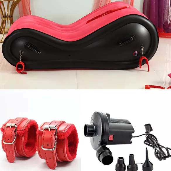 Desirel Magic Pillow - Opblaasbaar BDSM‑seksspeeltje / seksmeubel - met boeien (rood)