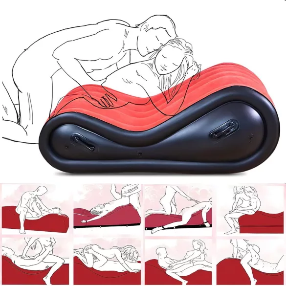 Desirel Magic Pillow - Opblaasbaar BDSM‑seksspeeltje / seksmeubel - met boeien (rood)