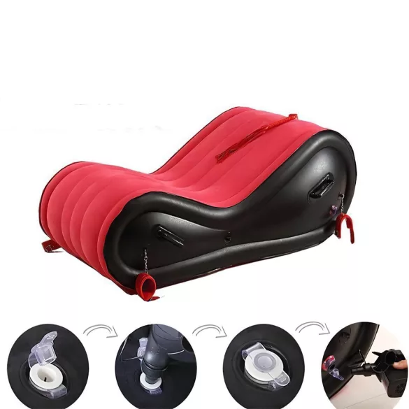 Desirel Magic Pillow - Opblaasbaar BDSM‑seksspeeltje / seksmeubel - met boeien (rood)