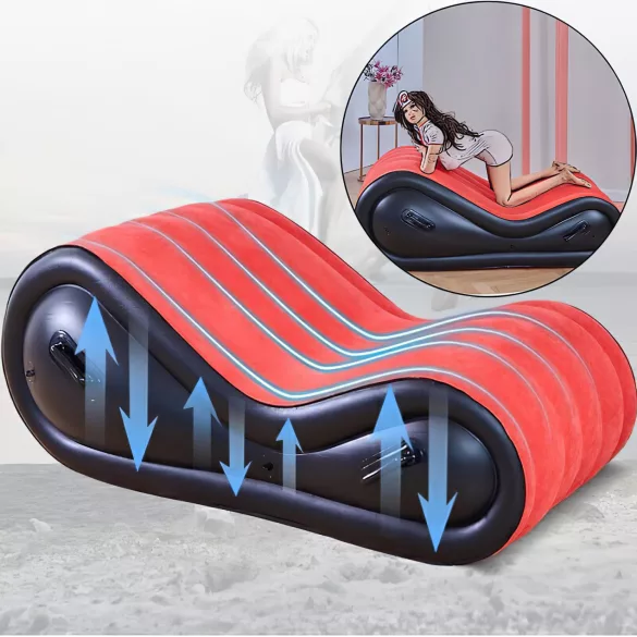 Desirel Magic Pillow - Opblaasbaar BDSM‑seksspeeltje / seksmeubel - met boeien (rood)