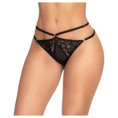 Mapalé - open slipje met bandjes - zwart - met print - M/L