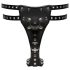 ZADO - Lederen harness met 2 interne dildo's (zwart)