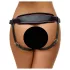 ZADO - zwarte leren slip met harnas voor opzetdildo BDSM (S-L)