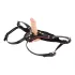 ZADO - zwarte leren slip met harnas voor opzetdildo BDSM (S-L)