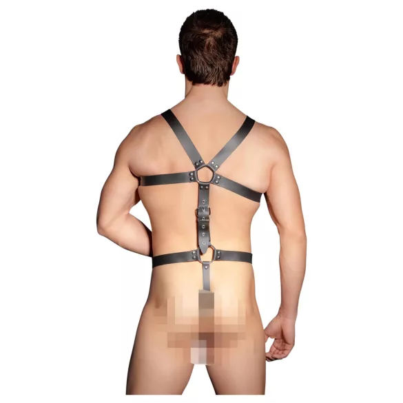 ZADO - zwarte leren heren bodyharnas (S-L)