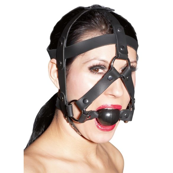ZADO - Leren bit met mondknevel (zwart)