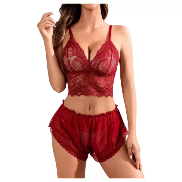 JSY 058 - erotisch lingerieset - rood (L-XL)