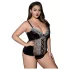 JSY 062 - zwart veters lingerie set (XL-2XL)