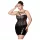 JSY 064 - zwarte veterlingerie set (XL-2XL)