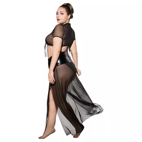 JSY 065 - zwarte babydoll set (XL-2XL)