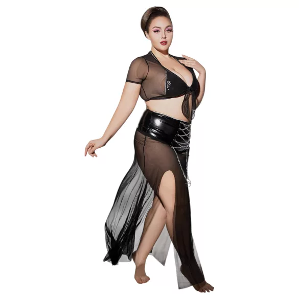 JSY 065 - zwarte babydoll set (XL-2XL)
