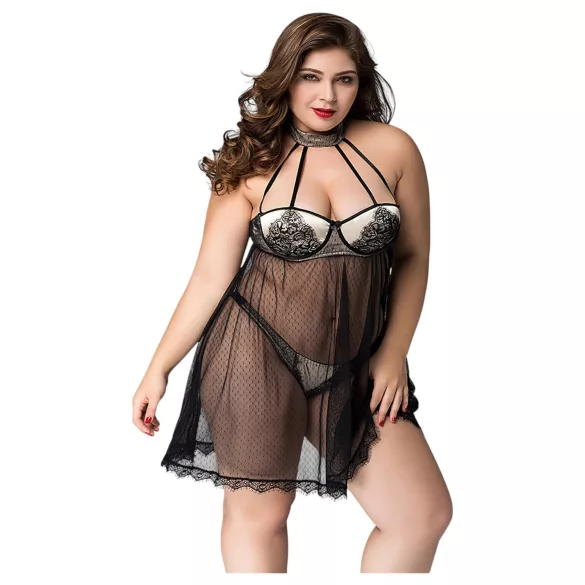 JSY 066 - zwarte babydollset (XL-2XL)