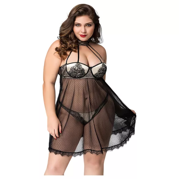 JSY 066 - zwarte babydollset (XL-2XL)