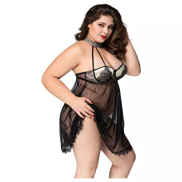 JSY 066 - zwarte babydollset (XL-2XL)