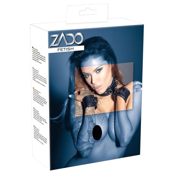 ZADO - leren halsband met boeien - zwart